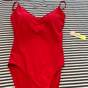 NWT Summersalts Marina red one piece swimsuit with adjustable straps size 4